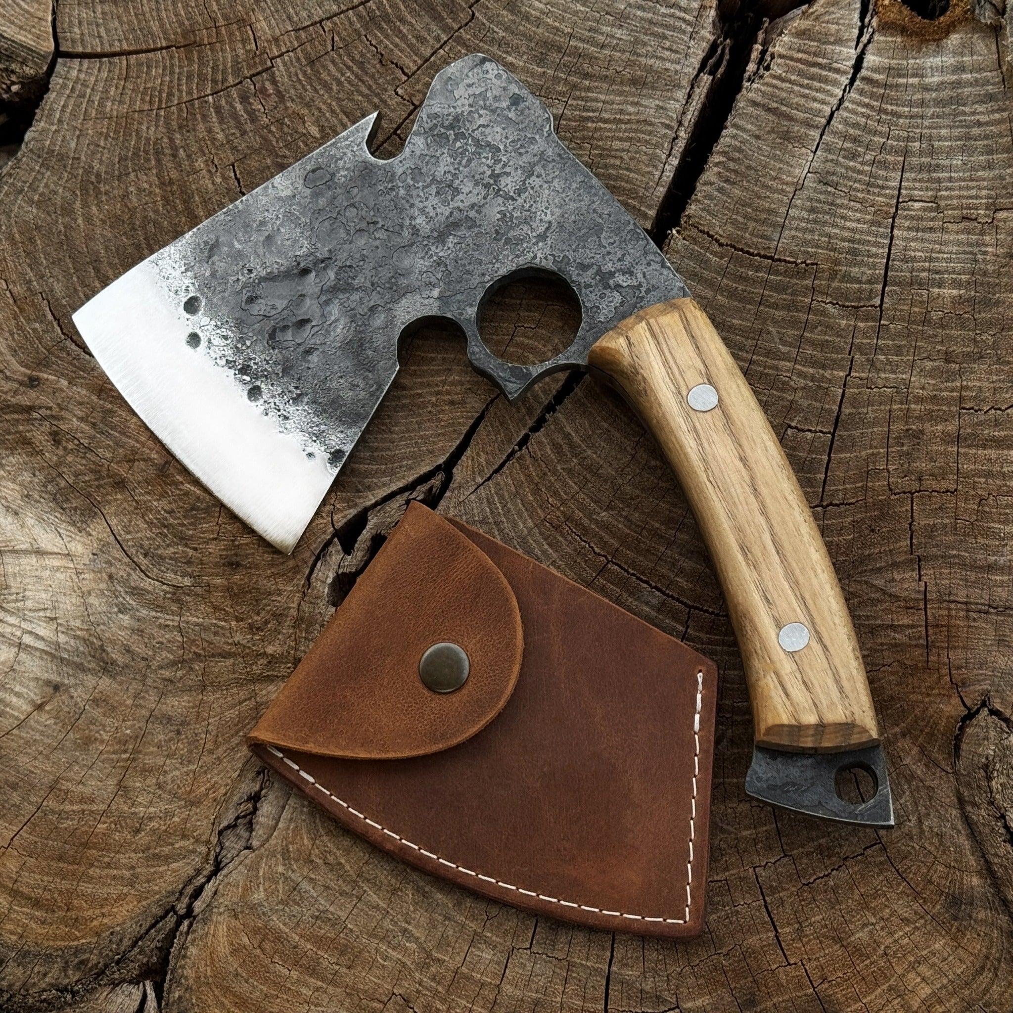 Handgeschmiedete kleine Campingaxt mit gebogenem Griff, 0,52 kg (1,15 Pfund)