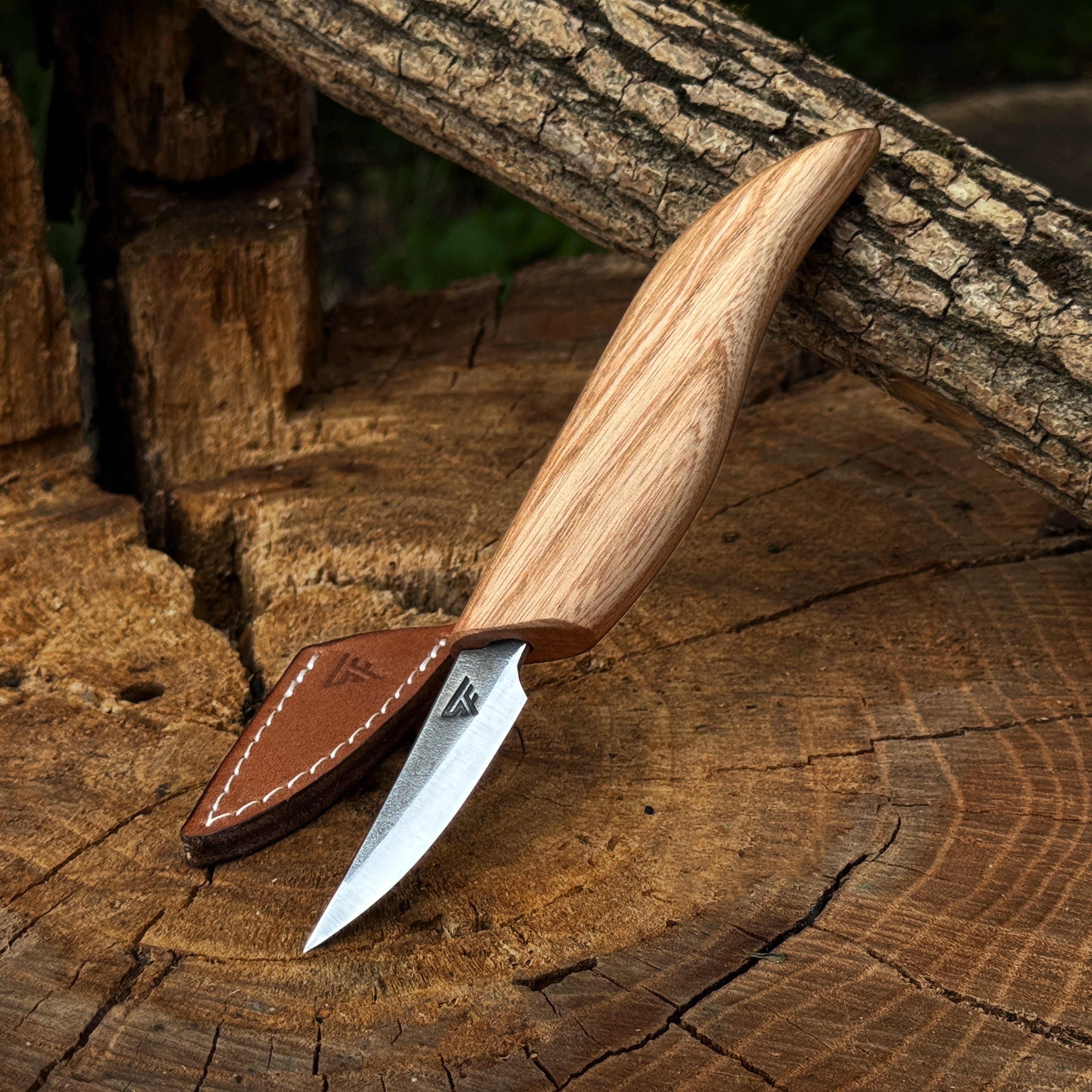 Whittling Sloyd Knife with Leather Sheath, 5.5 cm (2.16 inches)