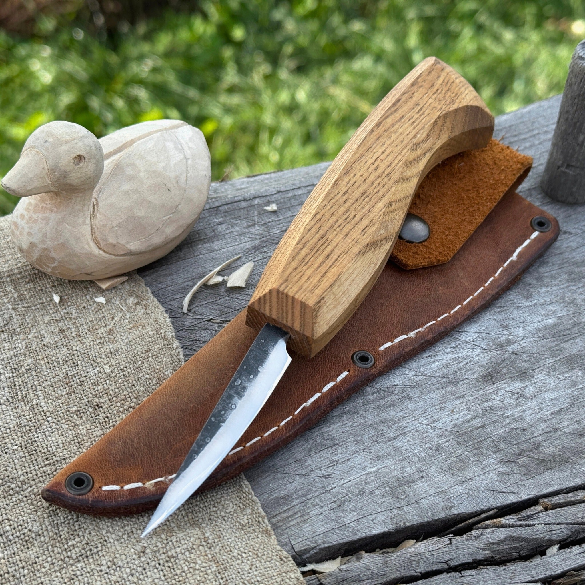 Handgeschmiedetes Kerbschnitzmesser, Klinge 4 cm