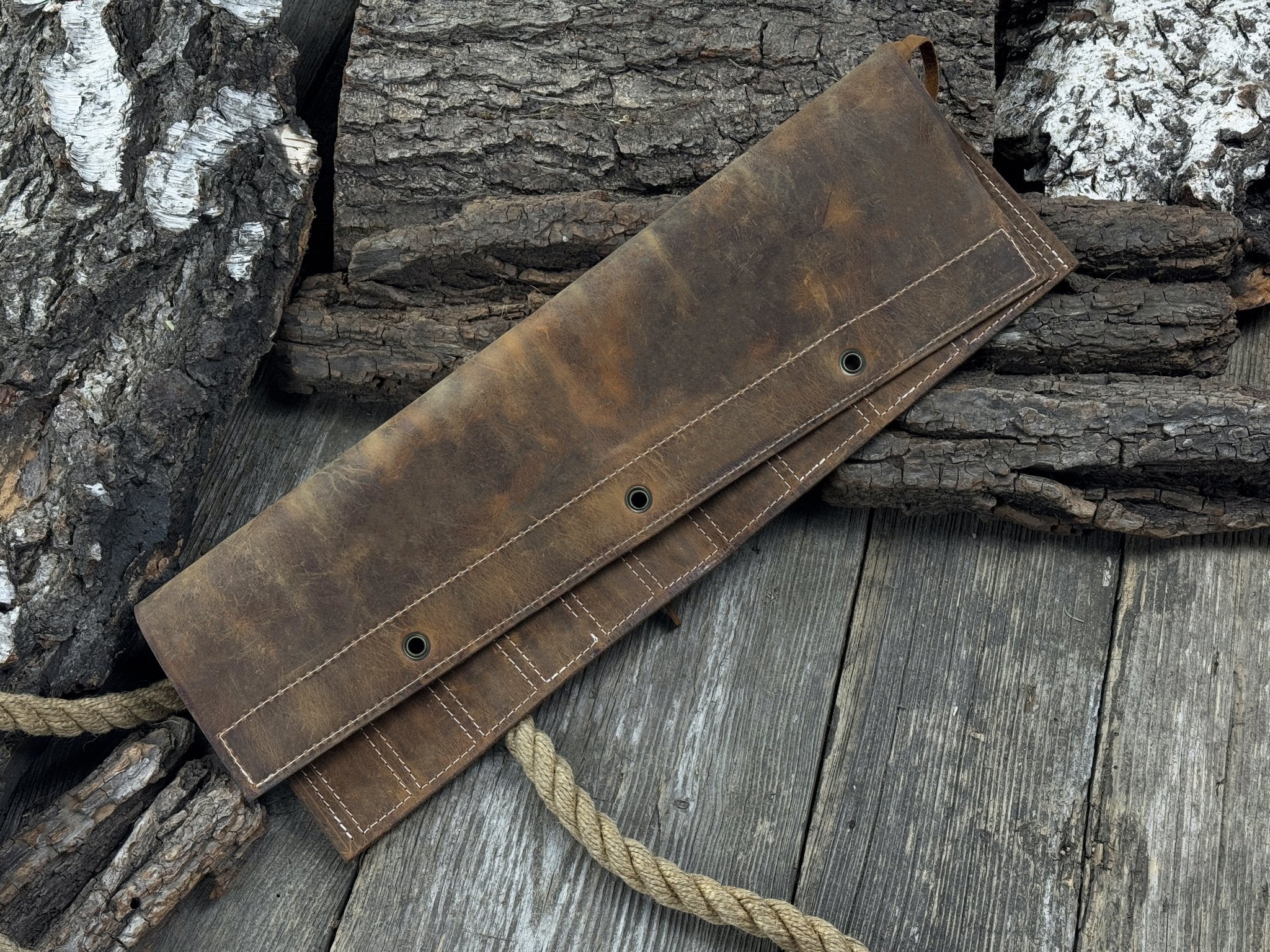 10 Pocket Leather Chisel Roll - 3