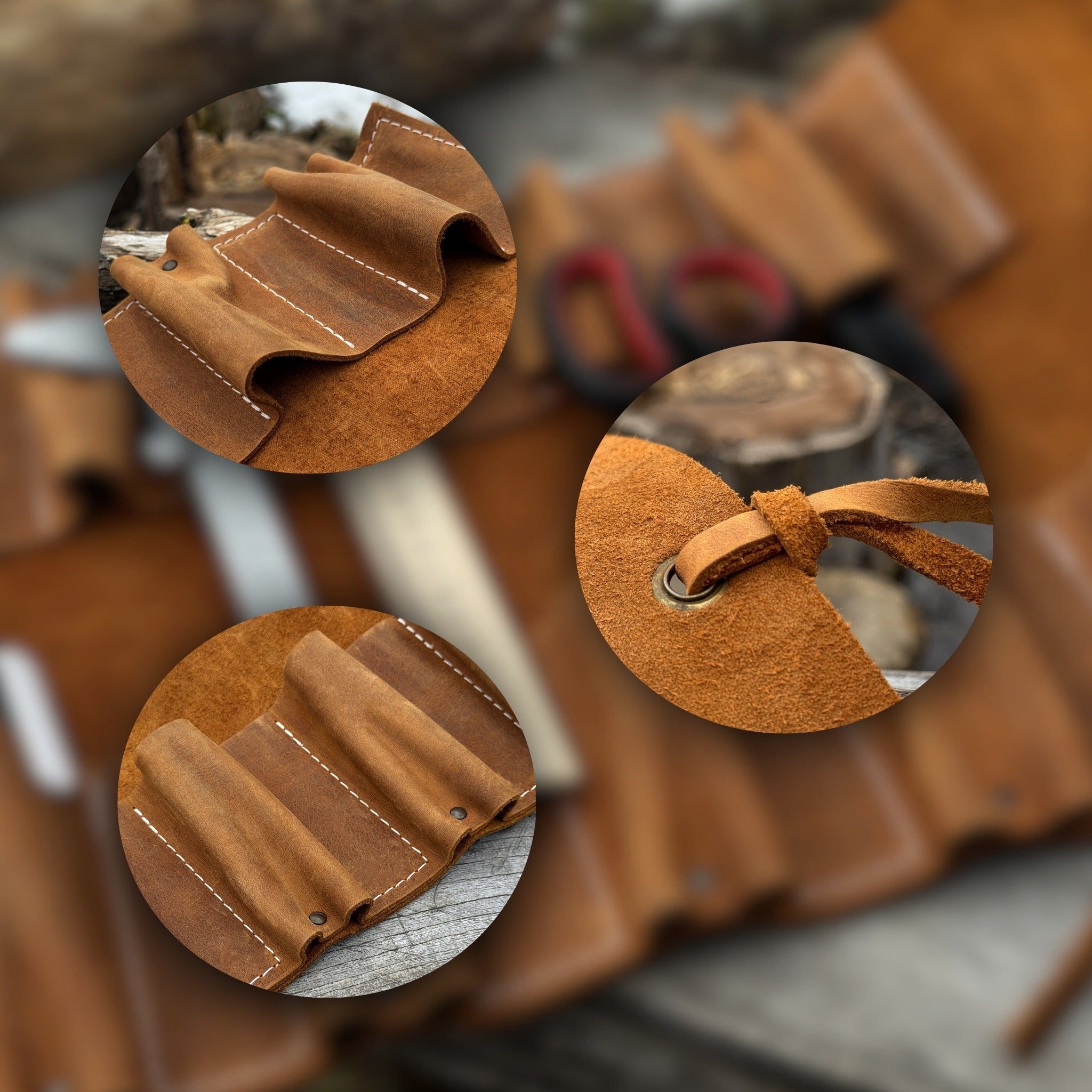 10 Pocket Leather Tool Roll - 7