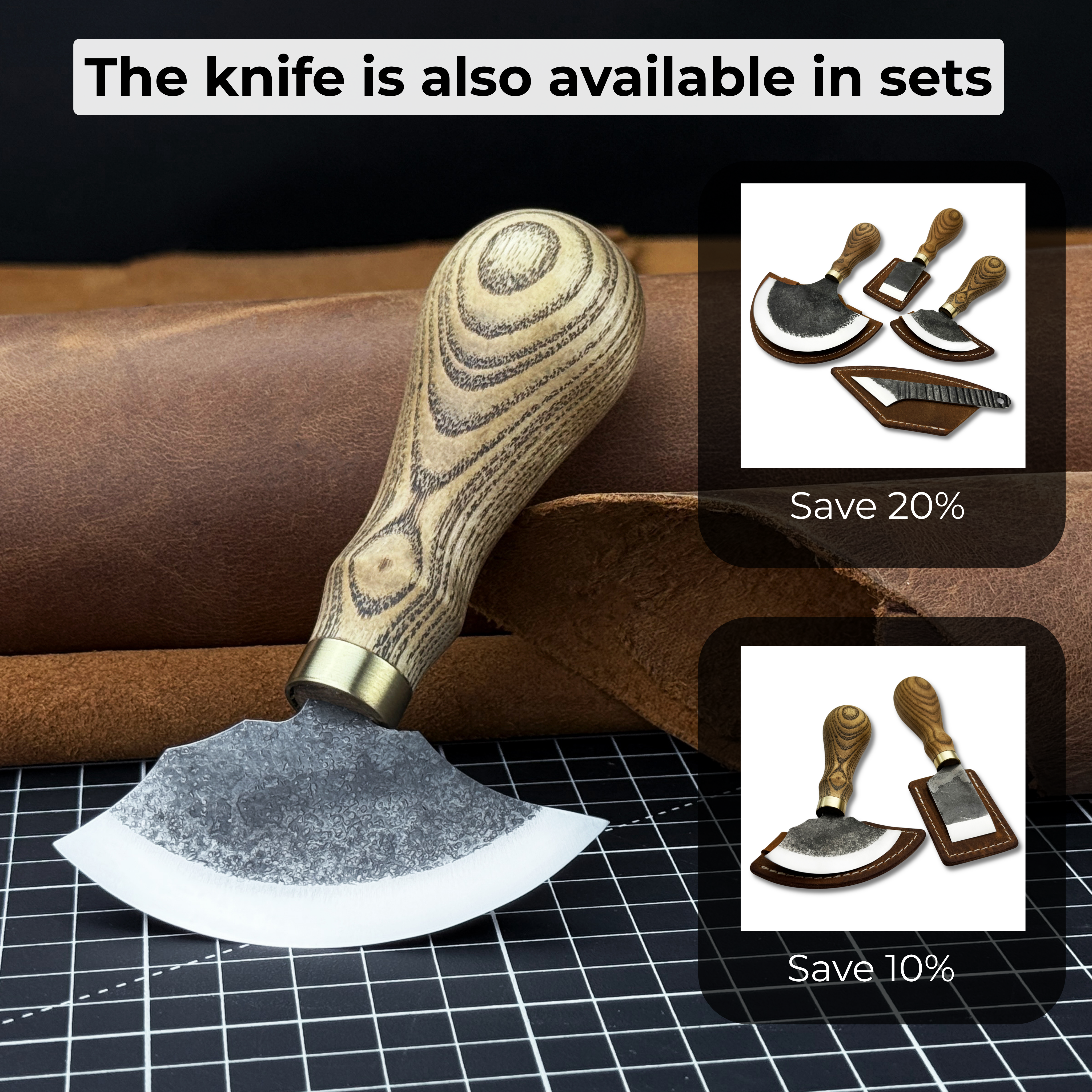 Kleines rundes Ledermesser, 8 cm (3,15 Zoll)