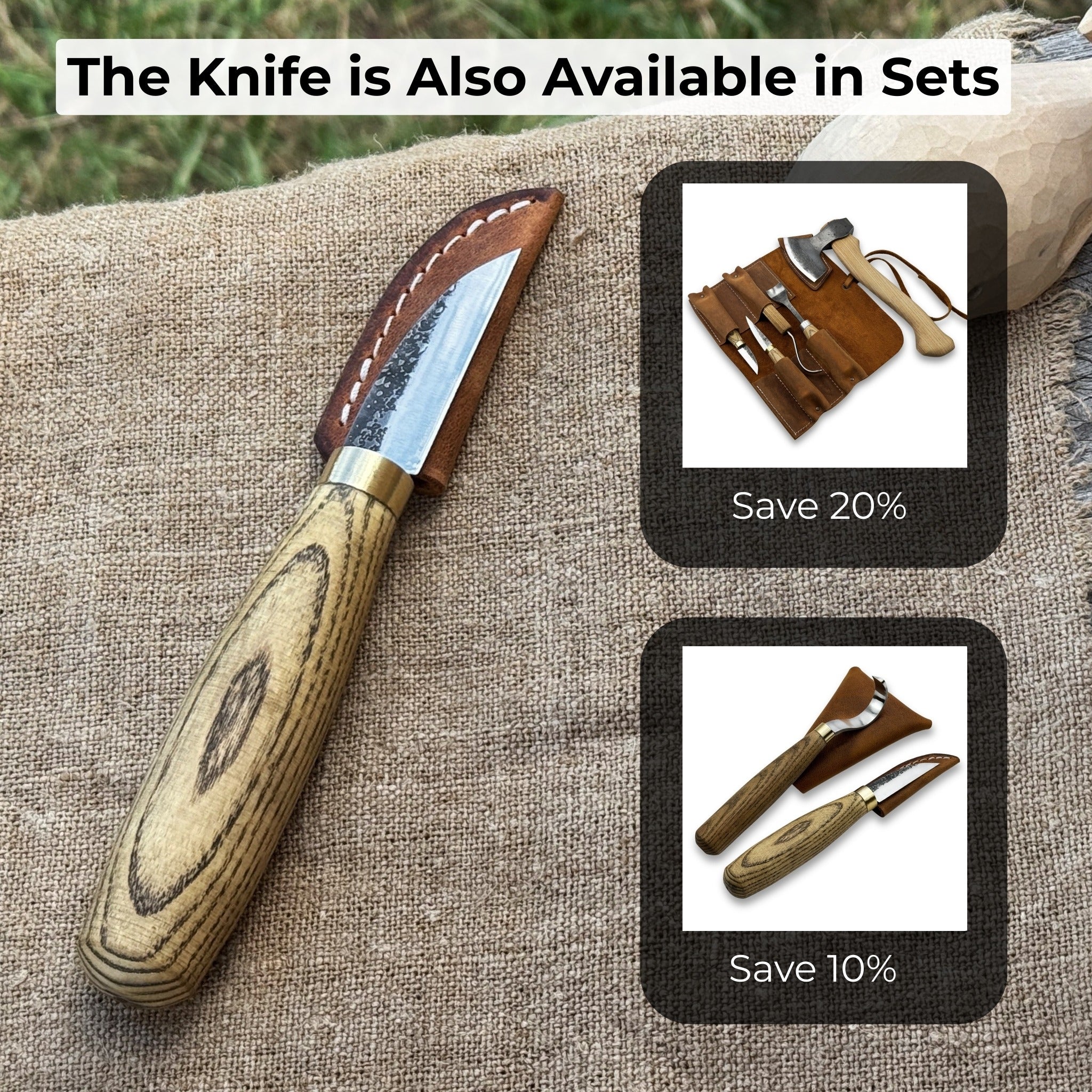 Hand-Forged Roughing Knife, Blade 5 cm (1.97 inches)