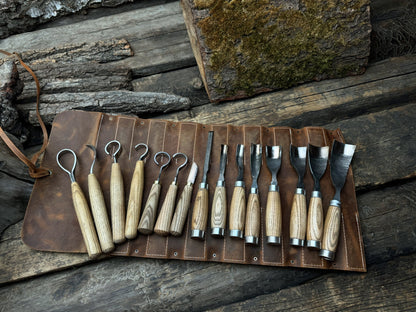 15 - Piece Hand - Forged Wood Carving Tool Set - 6