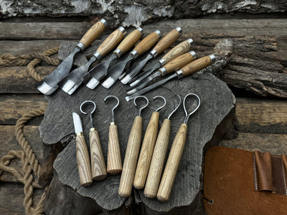 15 - Piece Hand - Forged Wood Carving Tool Set - 4