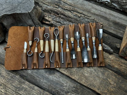 15 - Piece Hand - Forged Wood Carving Tool Set - 2