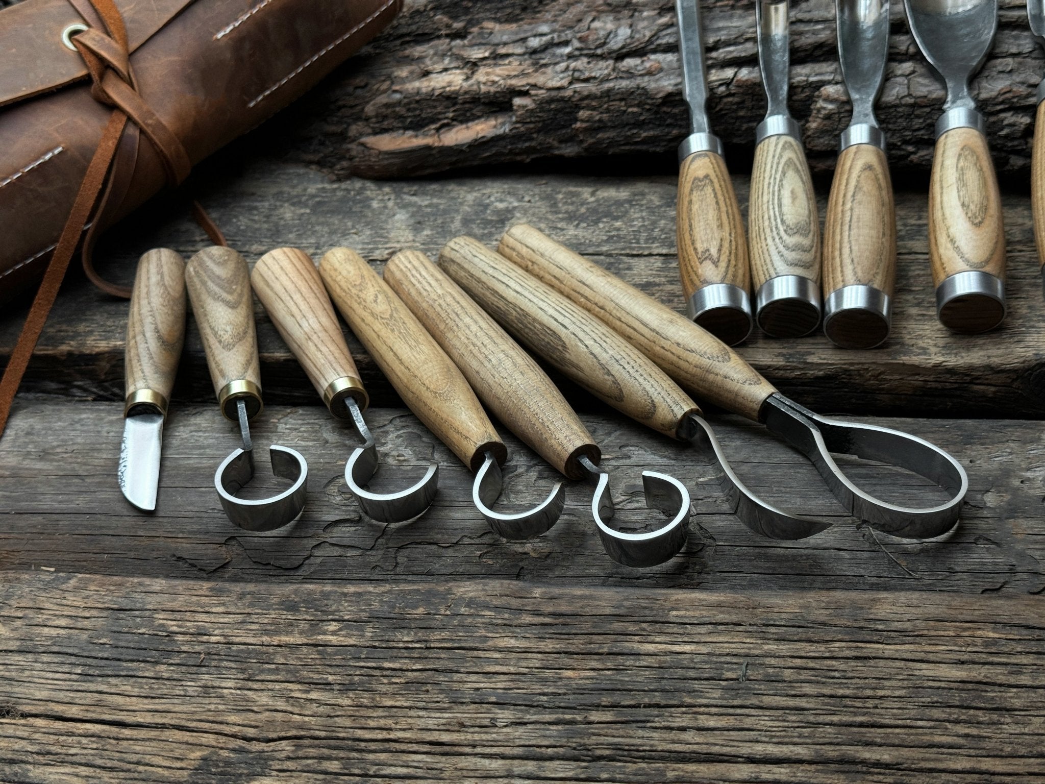 15 - Piece Hand - Forged Wood Carving Tool Set - 9