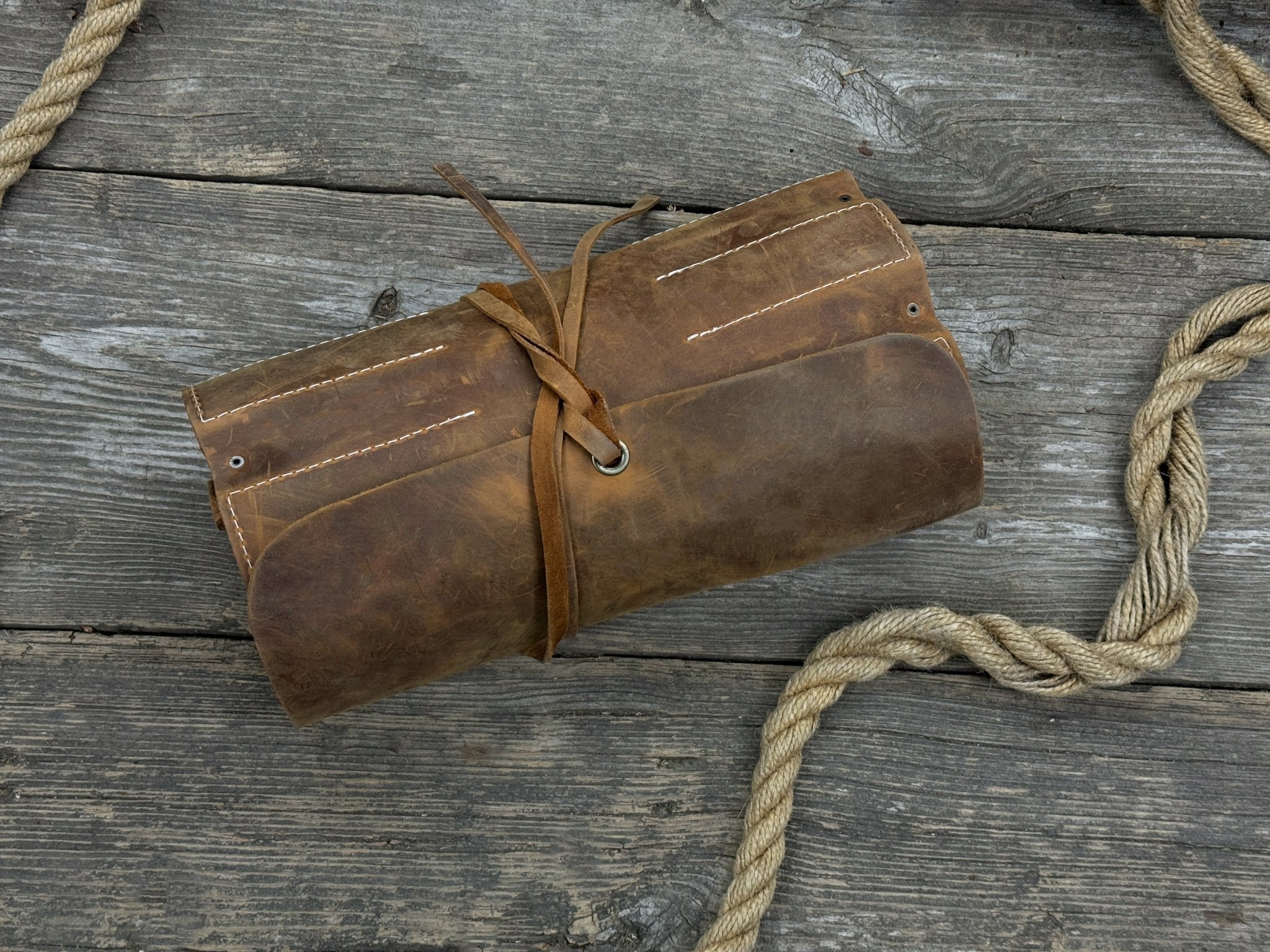 15 Pocket Leather Tool Roll - 2