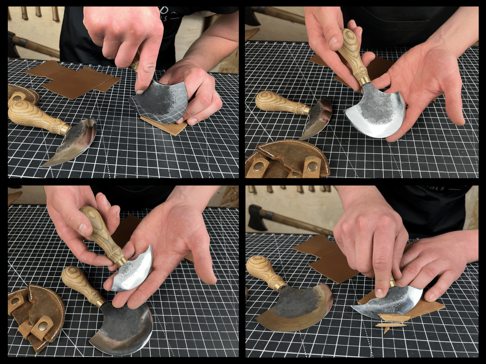 2 - Piece Rounded Leather Knife Set - 4