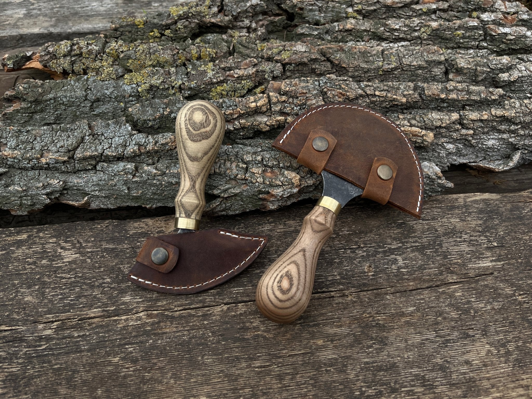 2 - Piece Rounded Leather Knife Set - 2