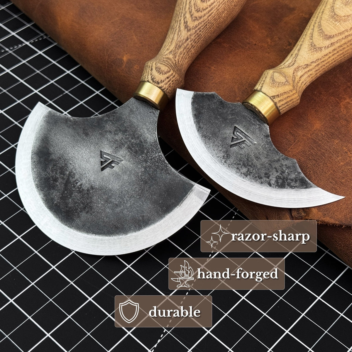 2-Piece Round Knife Set for Leathercraft - 2