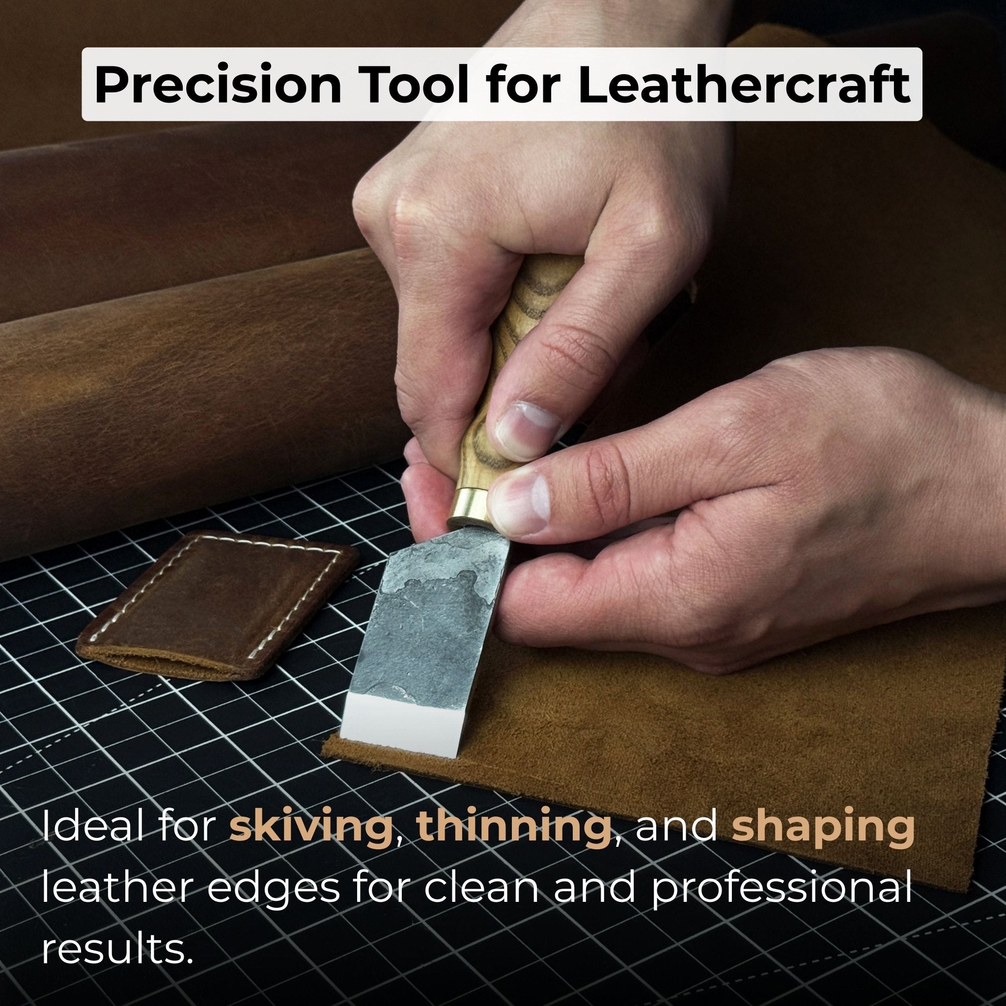 2 - Piece Rounded and Straight Leather Knife Set - 3