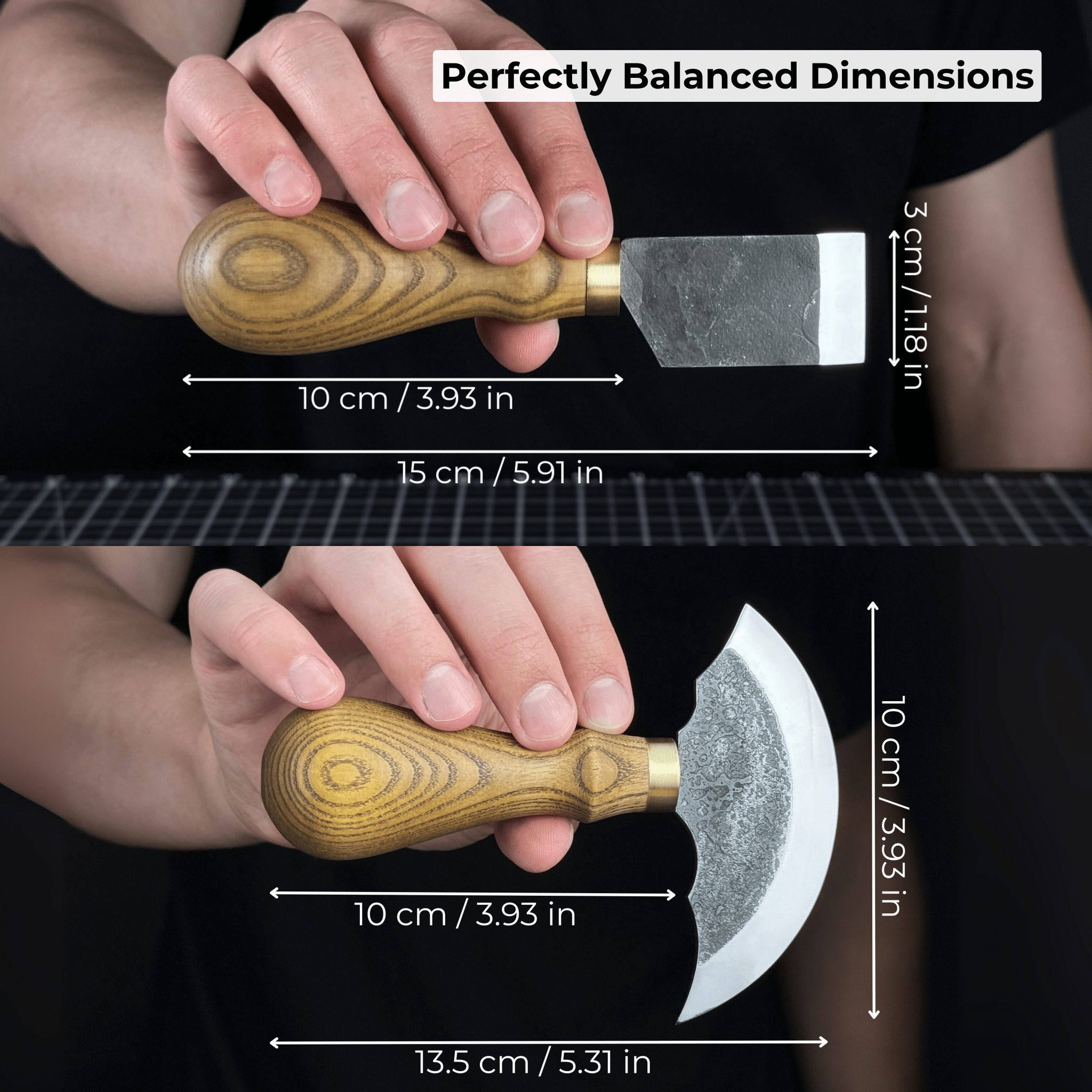 2 - Piece Rounded and Straight Leather Knife Set - 3