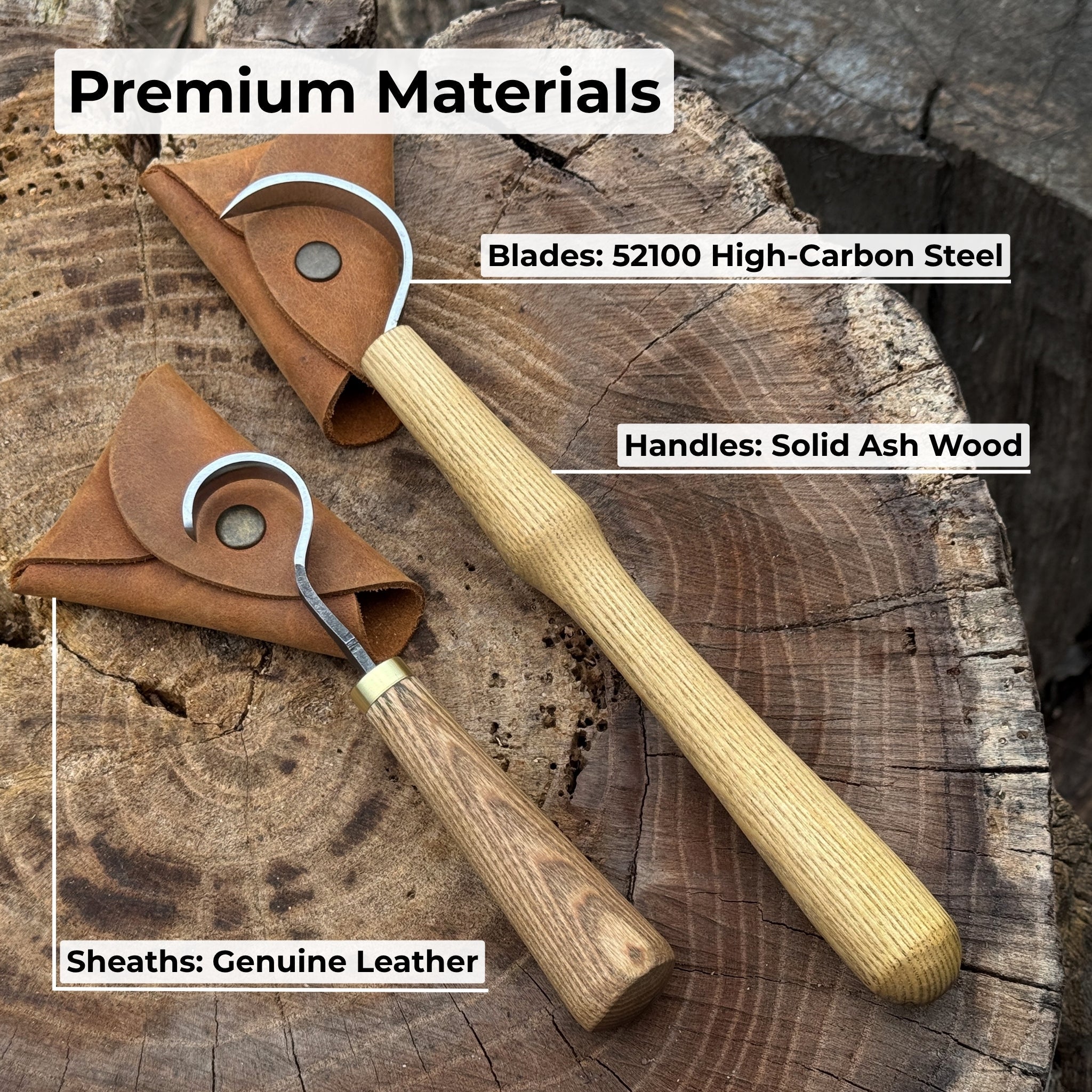 2 - Piece Spoon Carving Hook Knife Set - 7