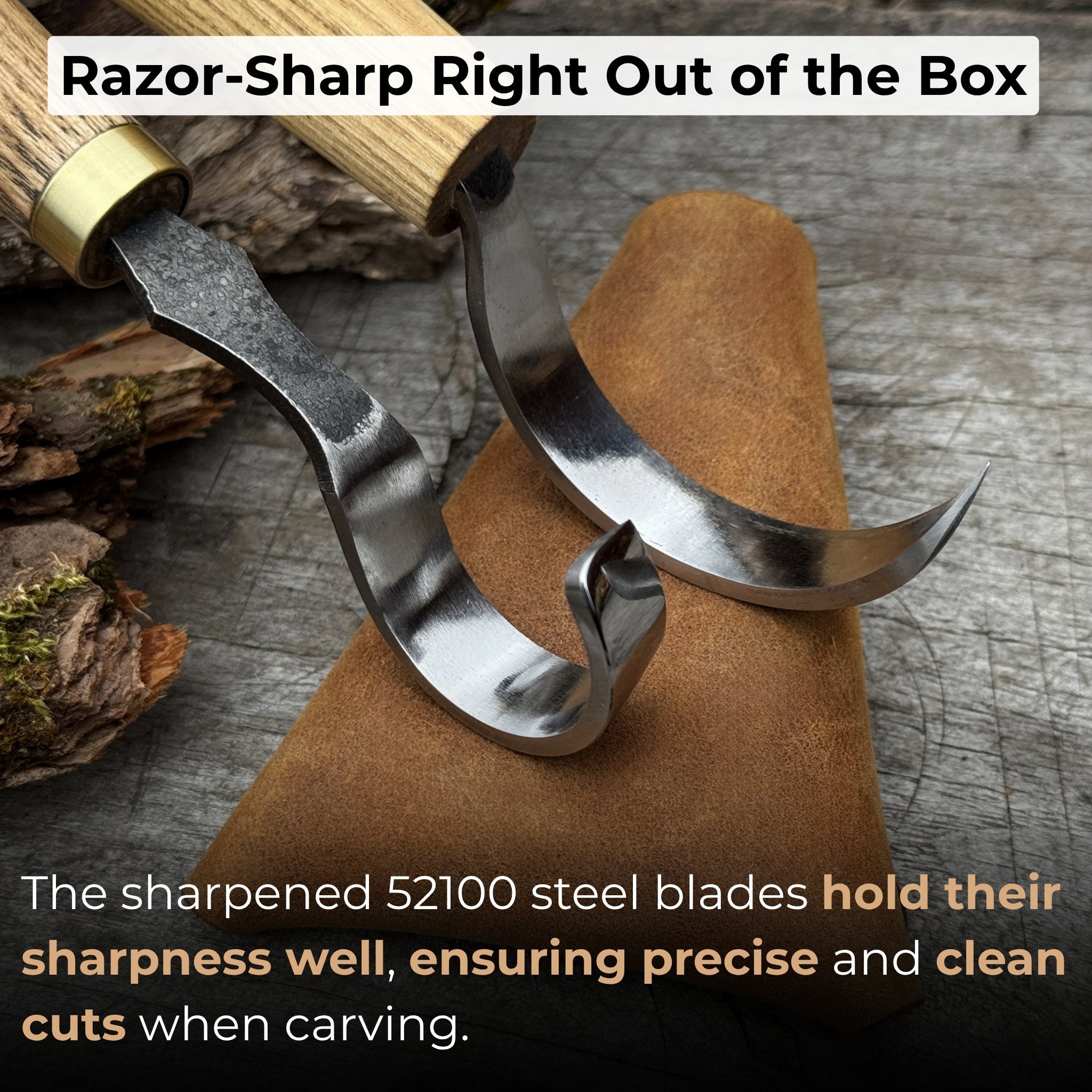 2 - Piece Spoon Carving Hook Knife Set - 3