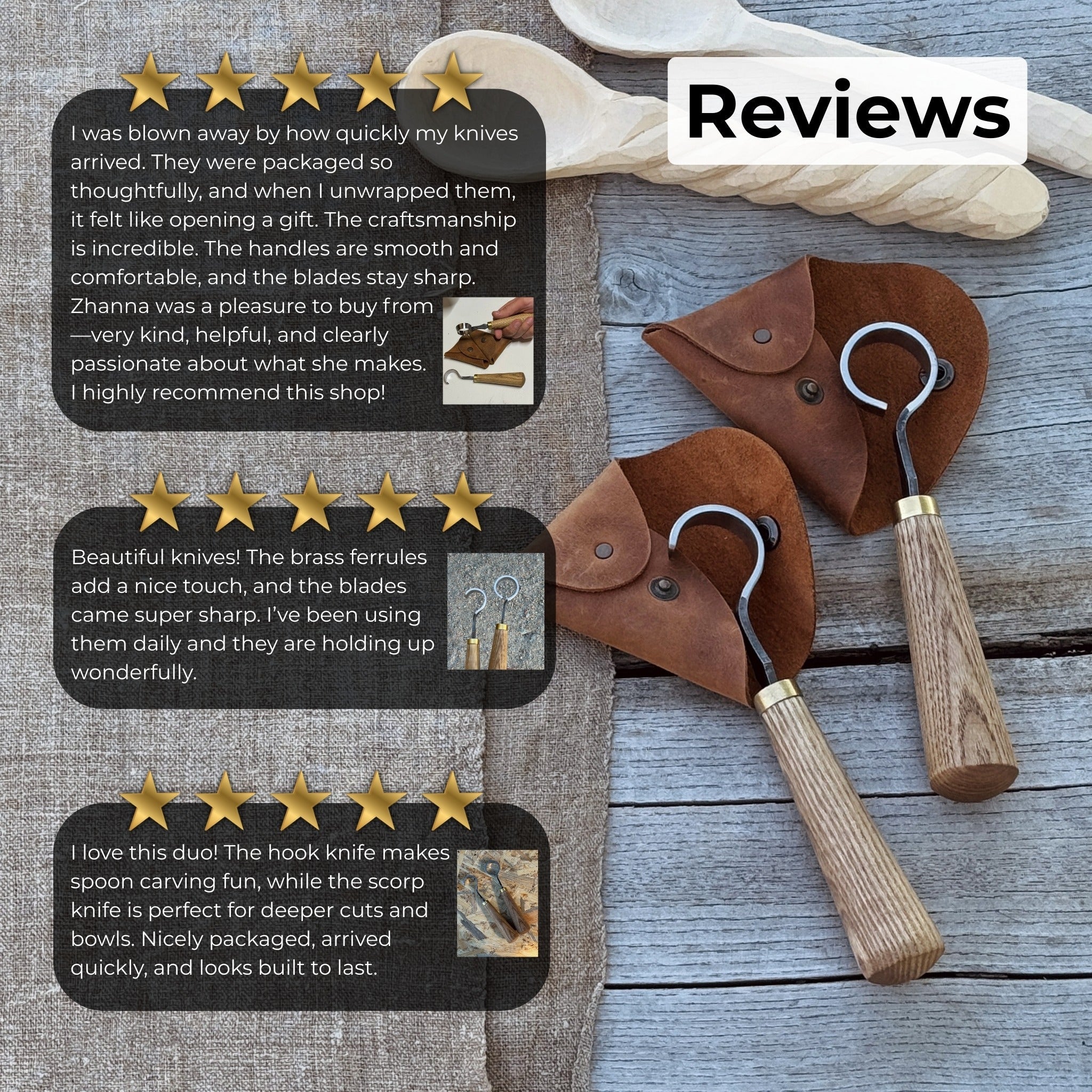 2 - Piece Spoon Carving Knife Set - 10