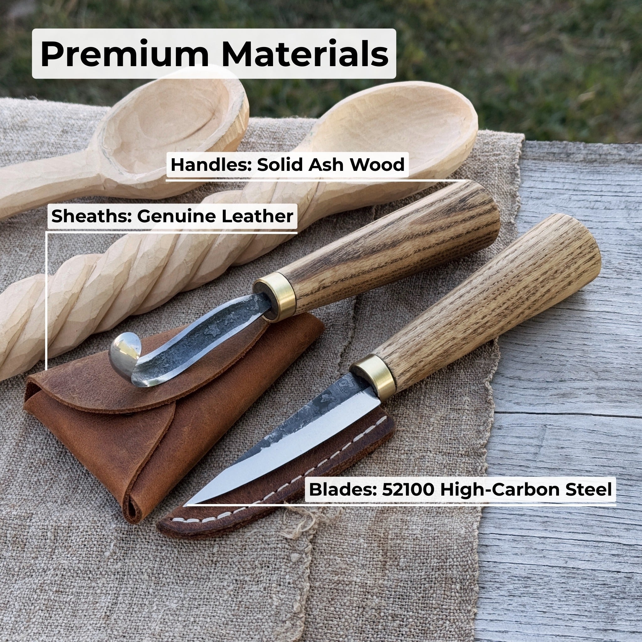 2 - Piece Spoon Carving Knife Set with Leather Sheath - 7