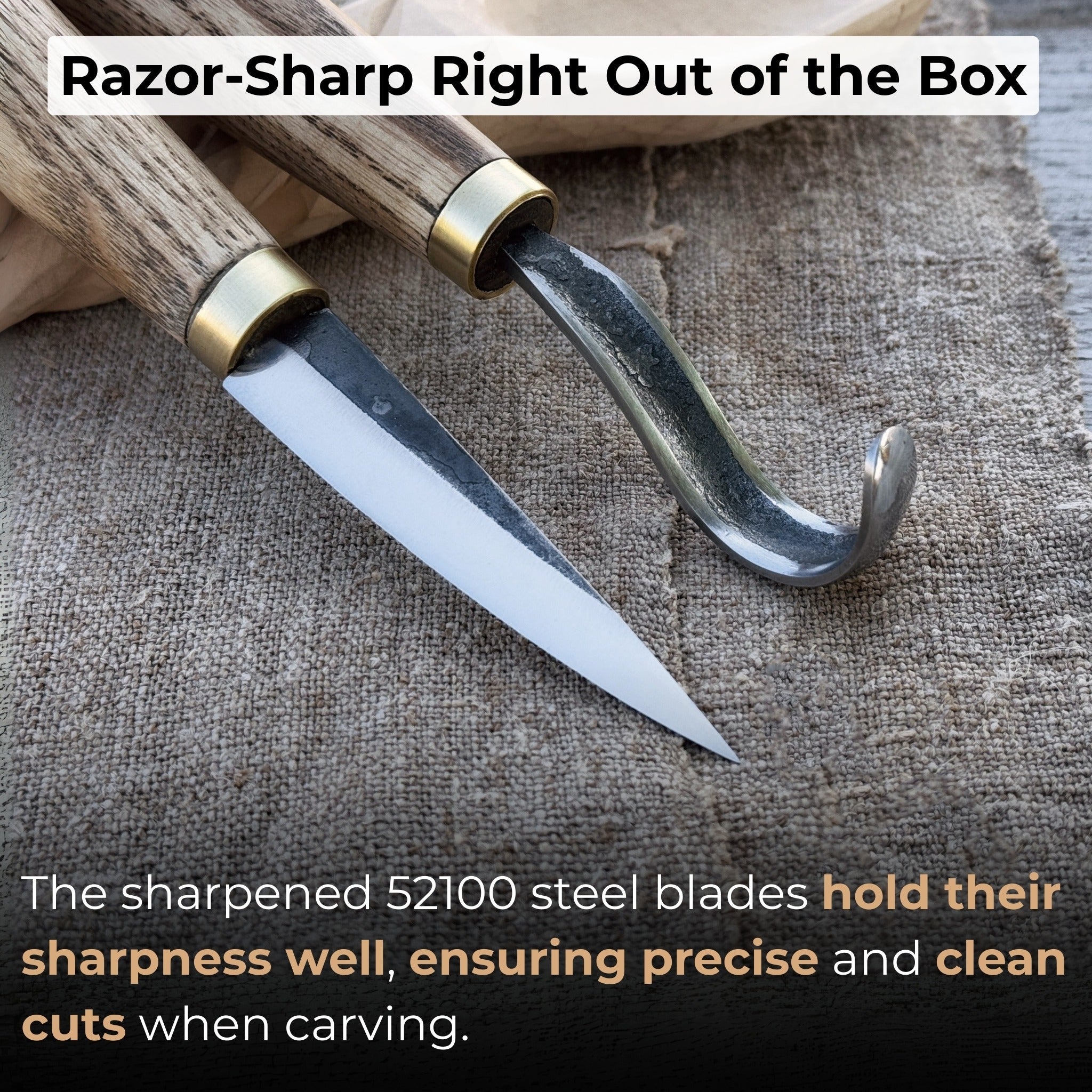 2 - Piece Spoon Carving Knife Set with Leather Sheaths - 3