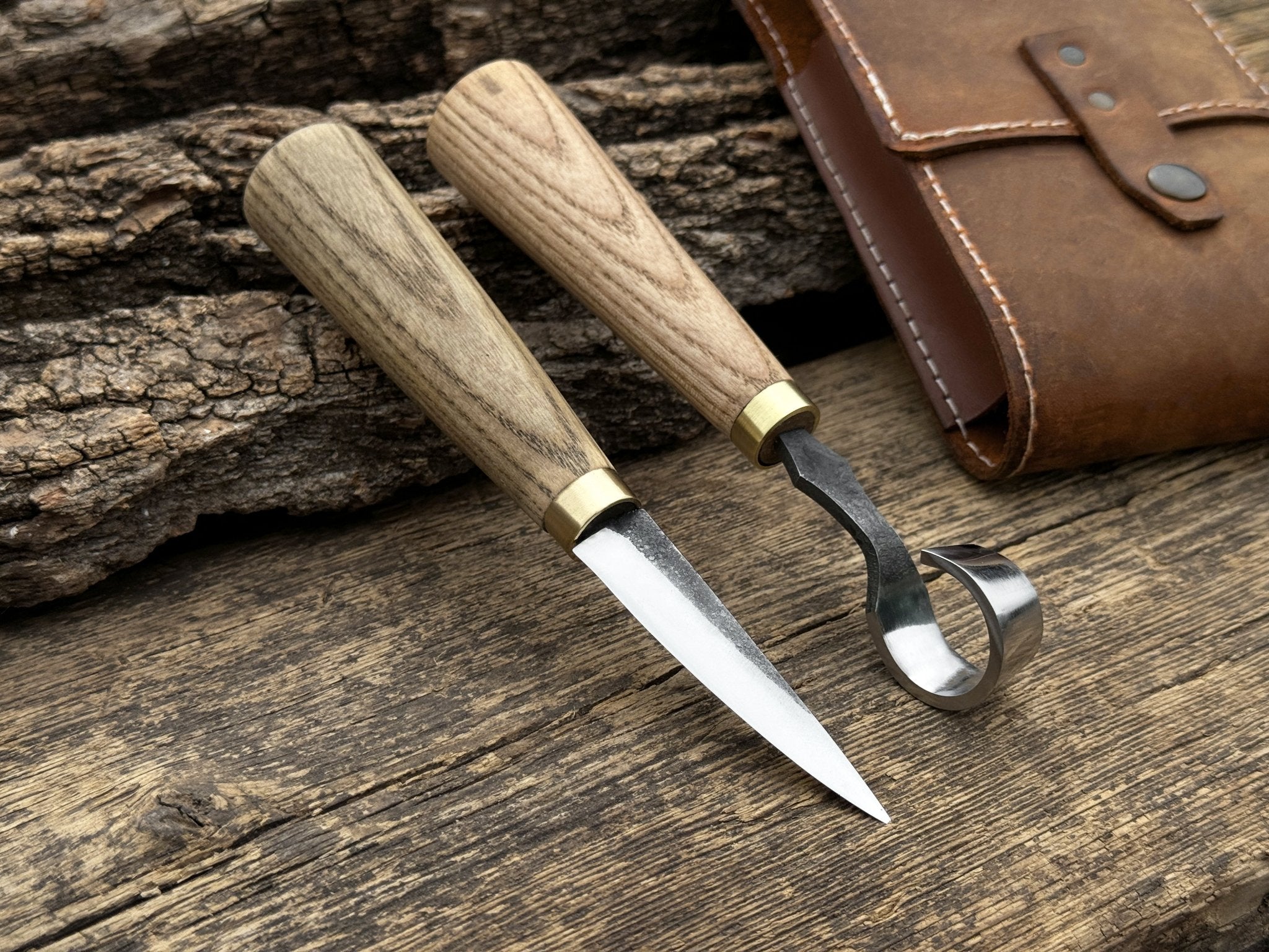 2 - Piece Spoon Carving Tool Set with Leather Case - 6