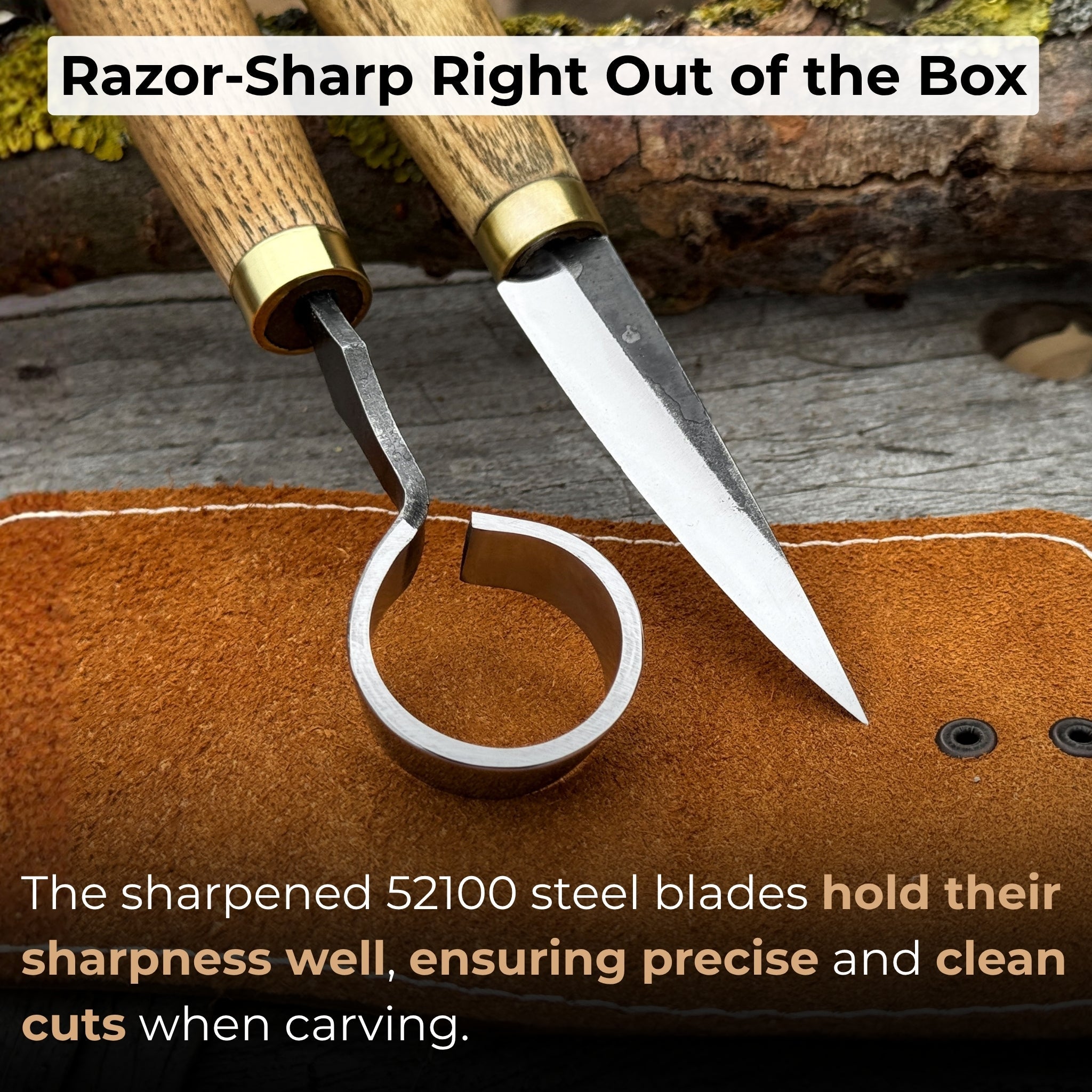 2 - Piece Spoon Carving Tool Set with Leather Case - 3