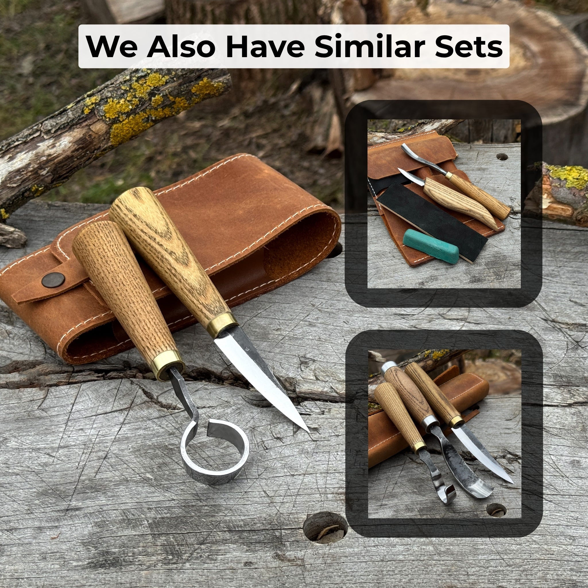 2 - Piece Spoon Carving Tool Set with Leather Case - 10