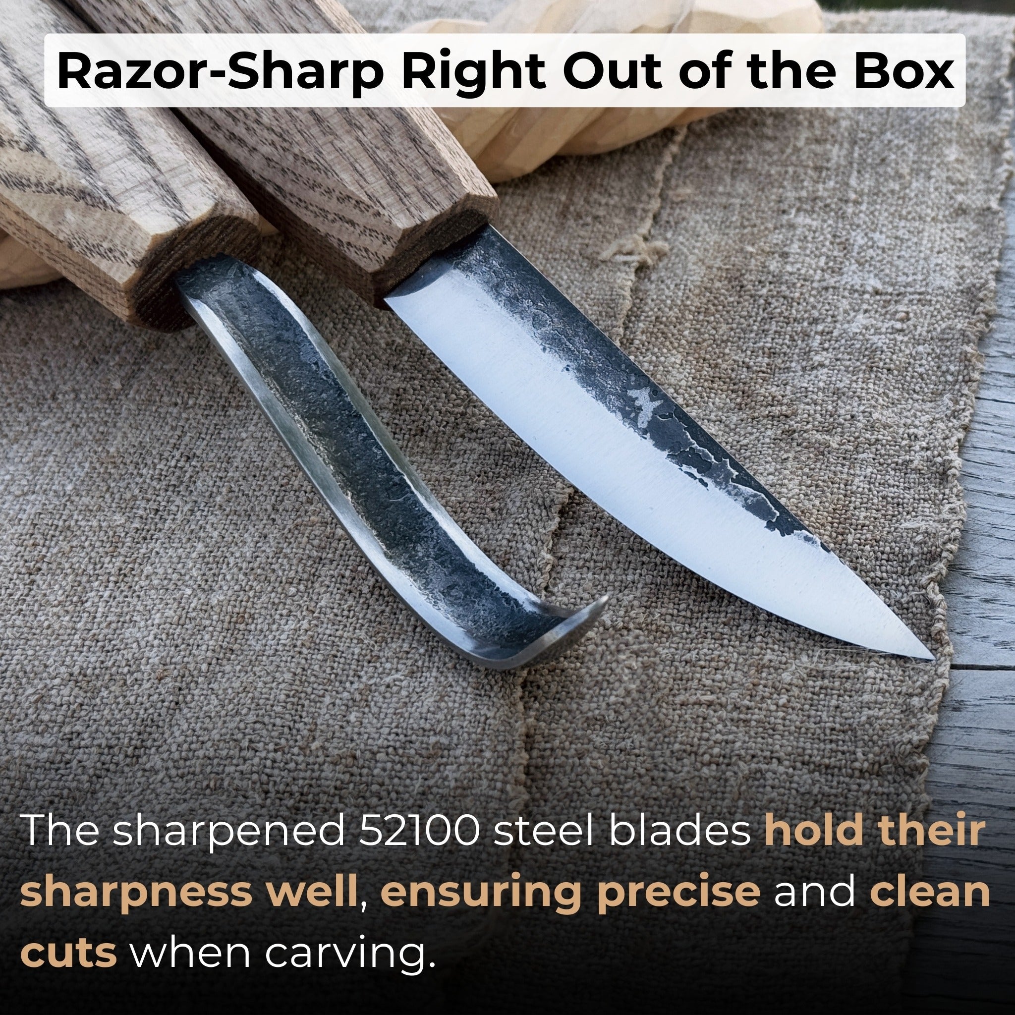 2 - Piece Wood Carving Knife Set with Leather Sheaths - 3