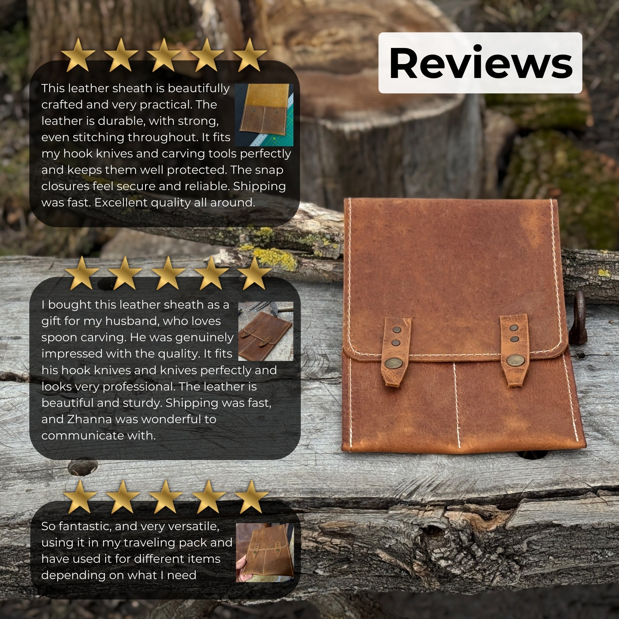 2 Pocket Leather Tool Case - 5