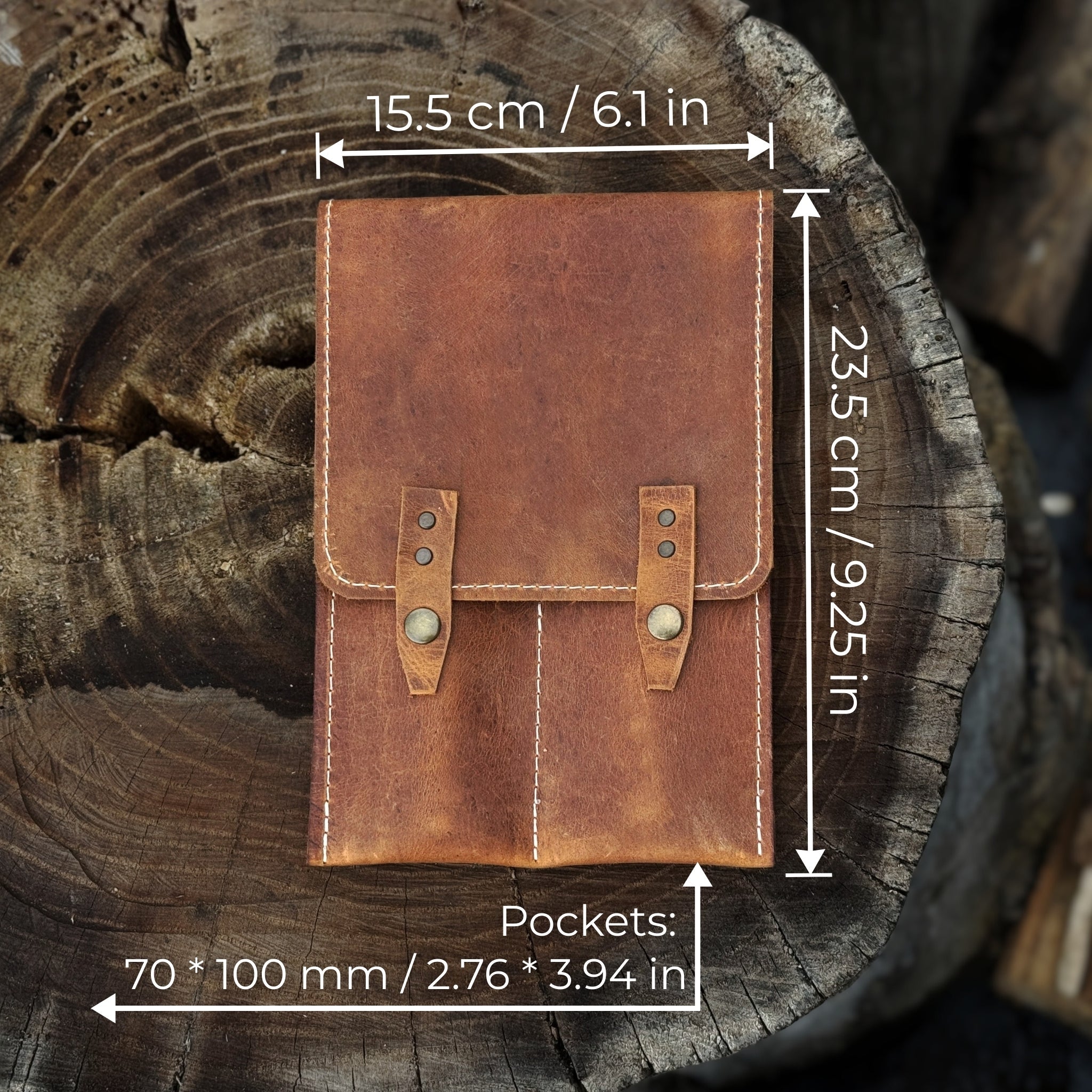 2 Pocket Leather Tool Case - 2