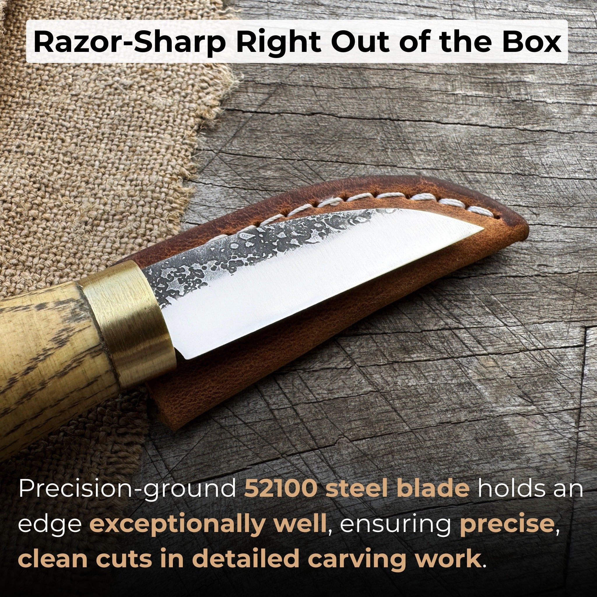 Hand-Forged Roughing Knife, Blade 5 cm (1.97 inches)