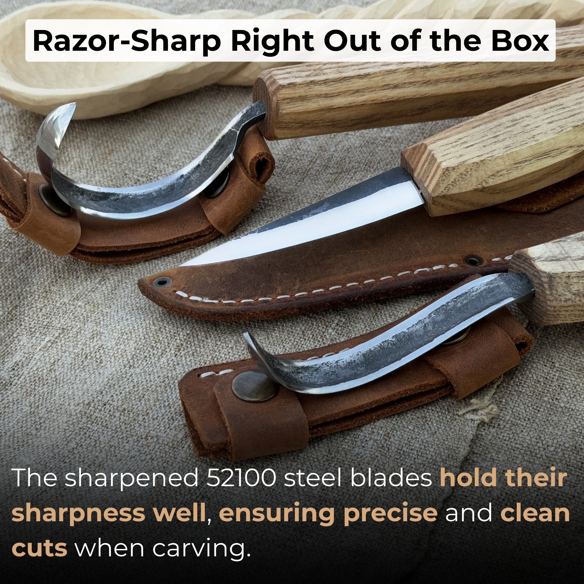 3 - Piece Carving Knife Set for Spoon Carving - 3