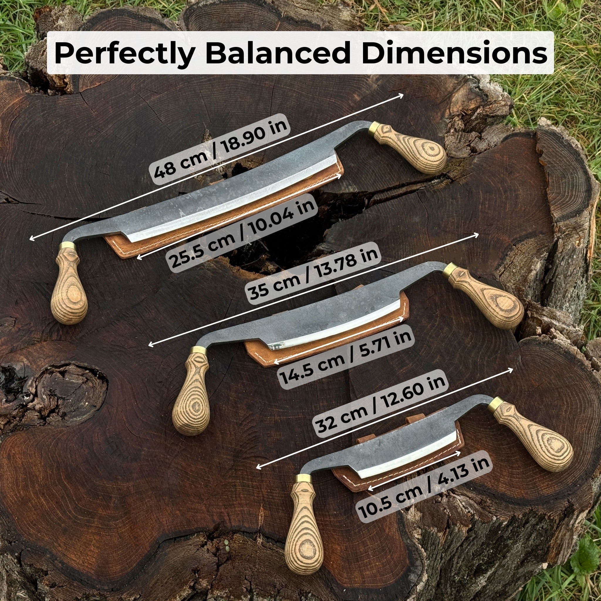 3 - Piece Curved Drawknife (Palm Handles) Set - 5