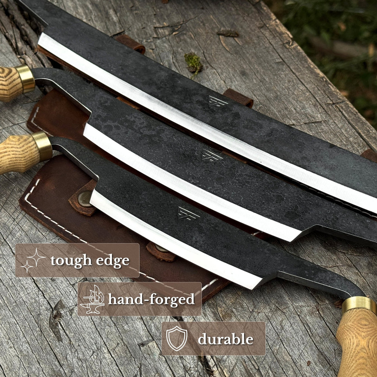 3-Piece Curved Drawknife (Palm Handles) Set - 2