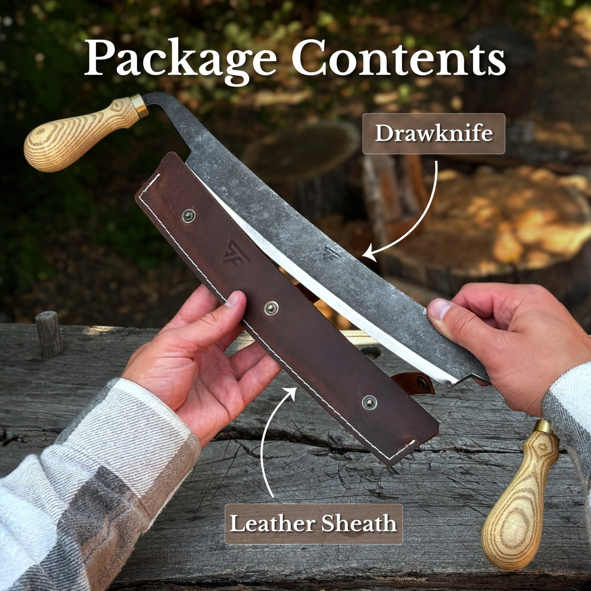 3-Piece Curved Drawknife (Palm Handles) Set - 11