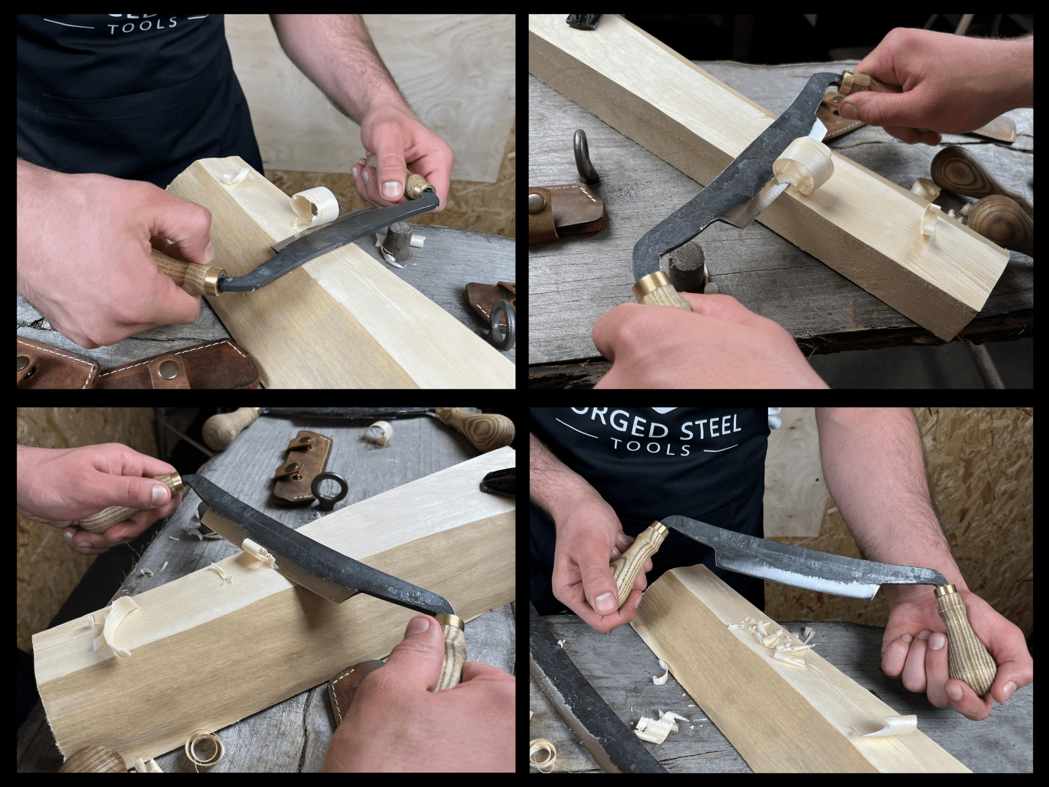 3 - Piece Curved Drawknife (Palm Handles) Set - 6