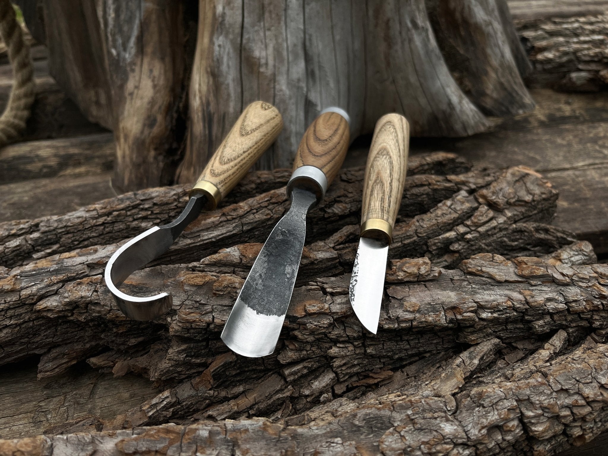 3 - Piece Hand - Forged Spoon Carving Tool Set - 5