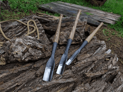 3 - Piece Hand - Forged Timber Framing Rounded Chisel Set - 5