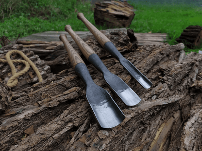 3 - Piece Hand - Forged Timber Framing Rounded Chisel Set - 6