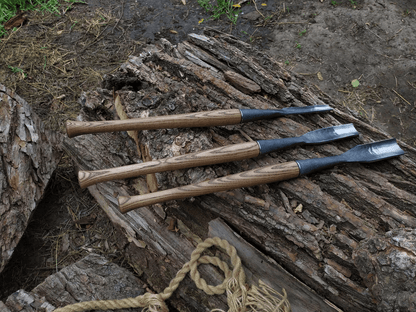 3 - Piece Hand - Forged Timber Framing Rounded Chisel Set - 7