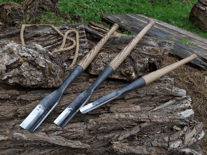 3 - Piece Hand - Forged Timber Framing Rounded Chisel Set - 3