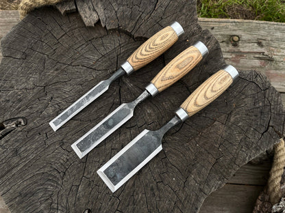 3 - Piece Hand - Forged Wood Carving Chisel Set - 7