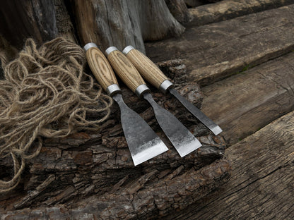 3 - Piece Hand - Forged Wood Carving Chisel Set - 1