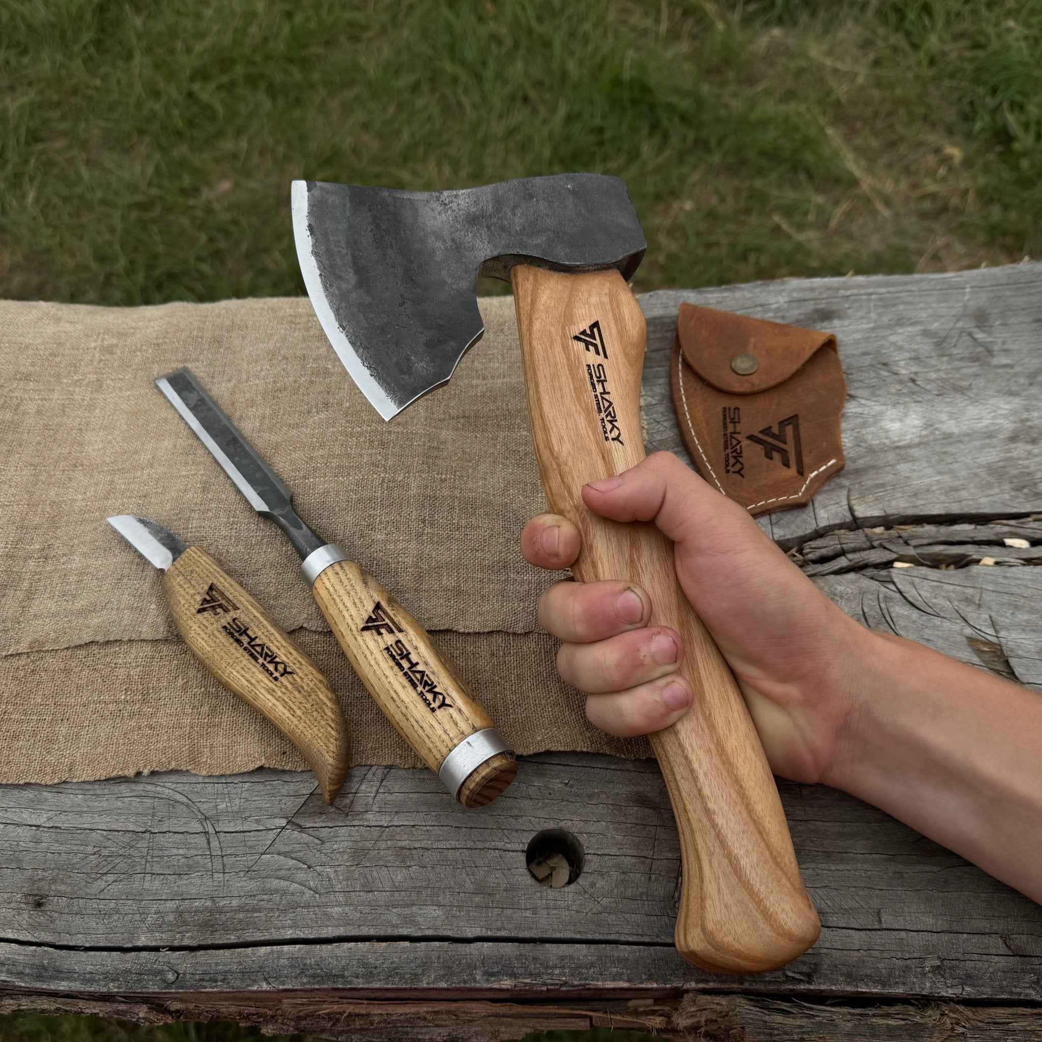3 - Piece Hand - Forged Wood Carving Tool Set - 2