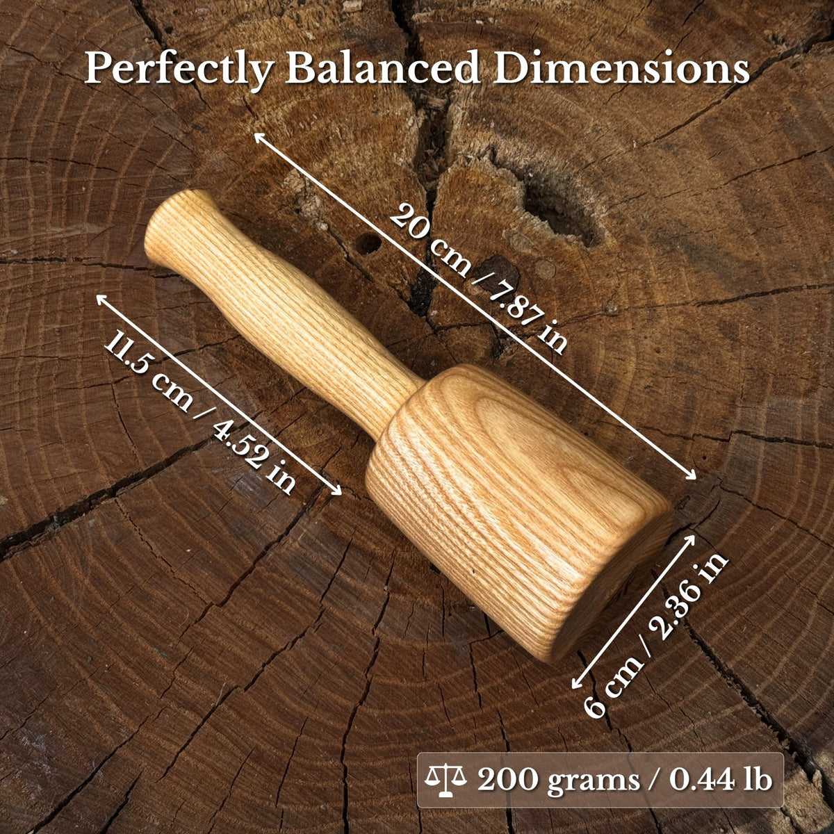 3-Piece Handmade Wooden Mallet Set - 3