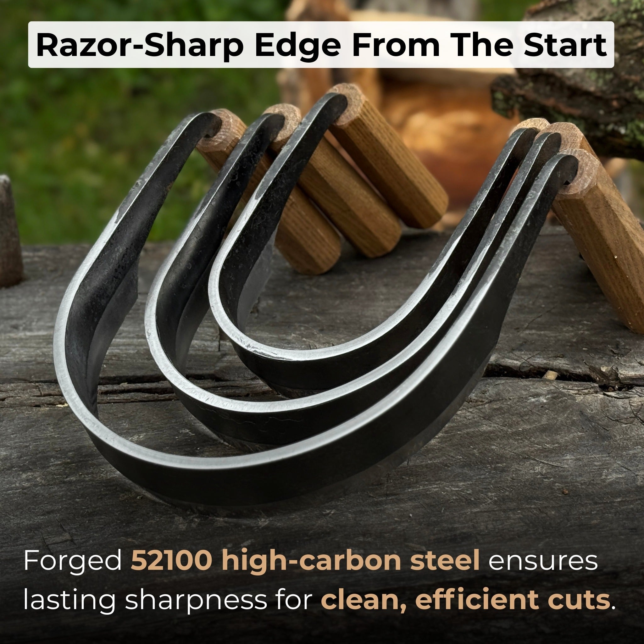 3 - Piece Inshave (Half - Rounded Drawknife) Set - 2