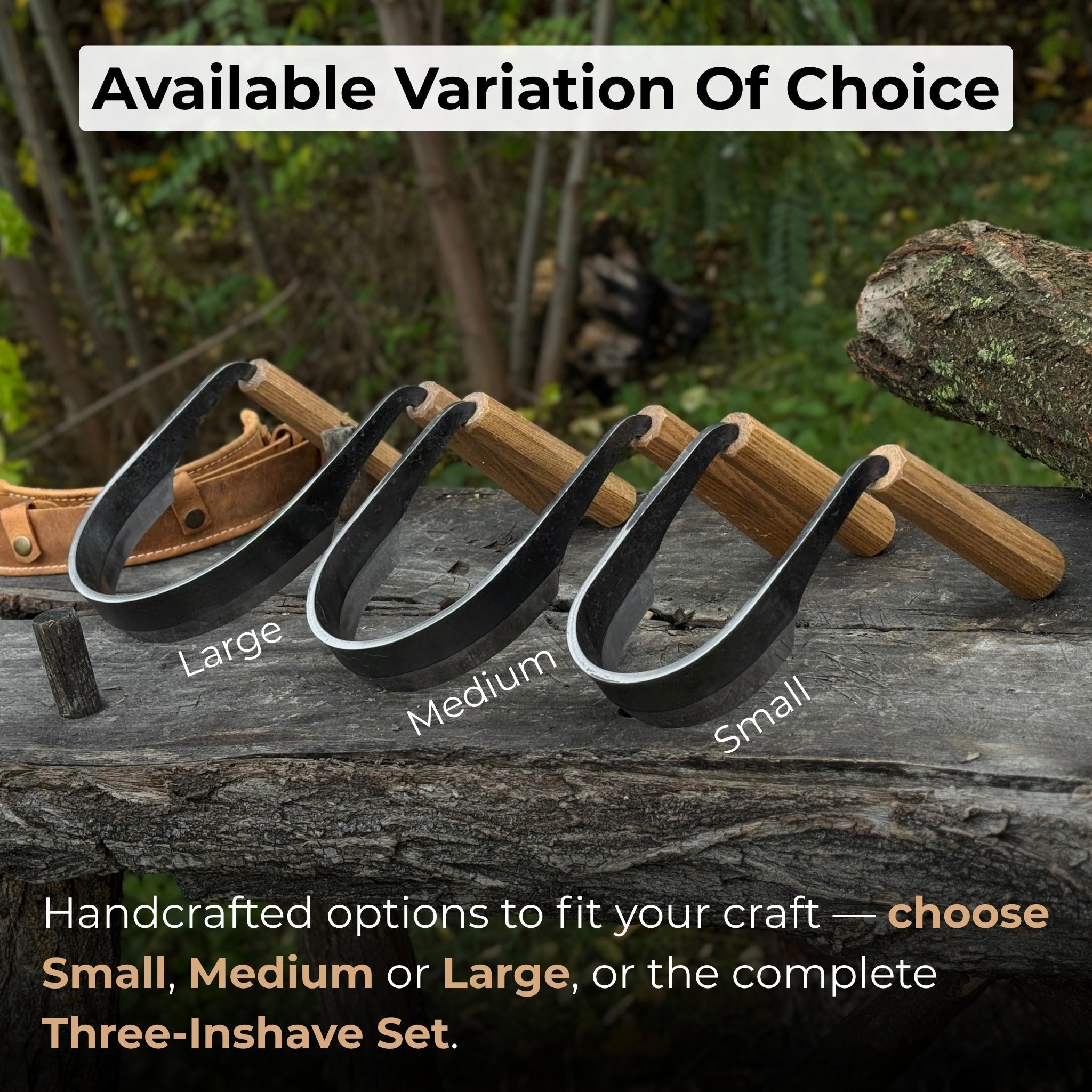 3 - Piece Inshave (Half - Rounded Drawknife) Set - 7