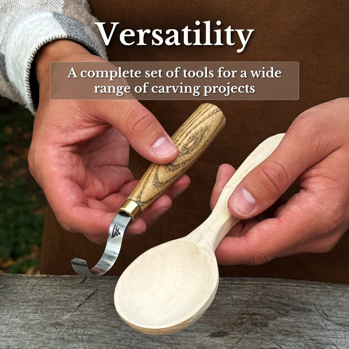3-Piece Spoon Carving Set – Whittling Knife, Hook Knife & Sharpening Strop - 10