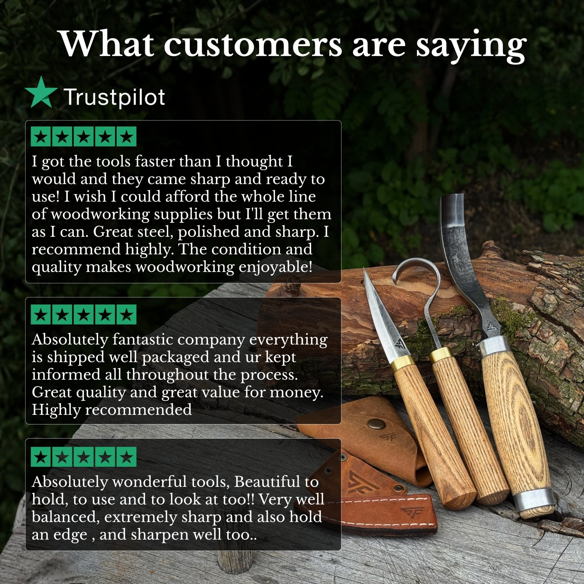 3-Piece Spoon Carving Tool Set - 12