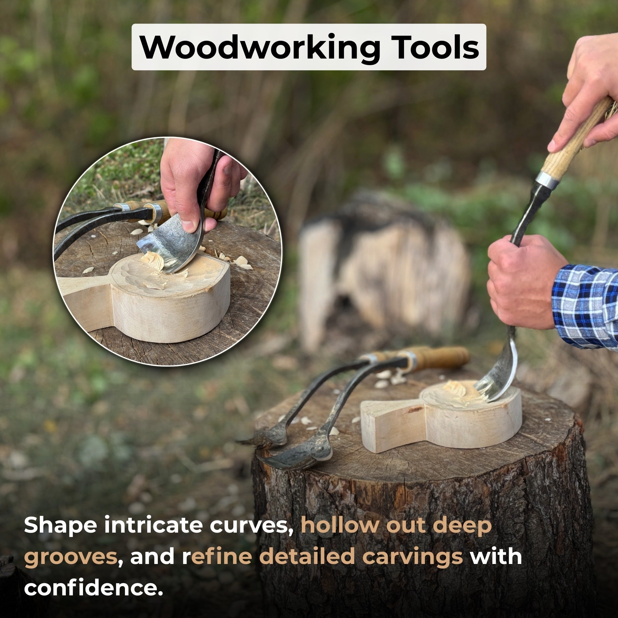 3 - Piece Spoon (Short) Bent Gouge Set - 7