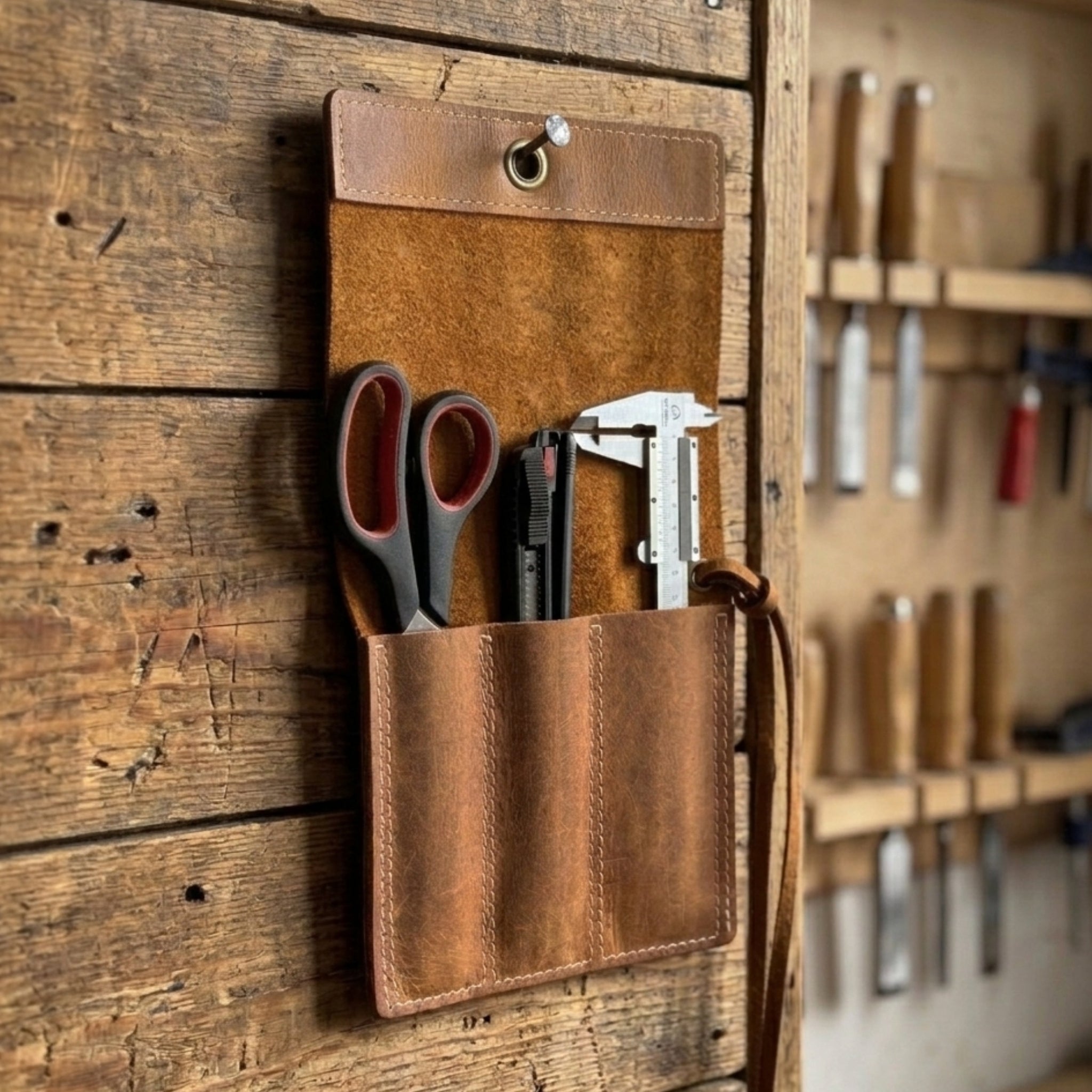 3 Pocket Leather Chisel Roll - 8