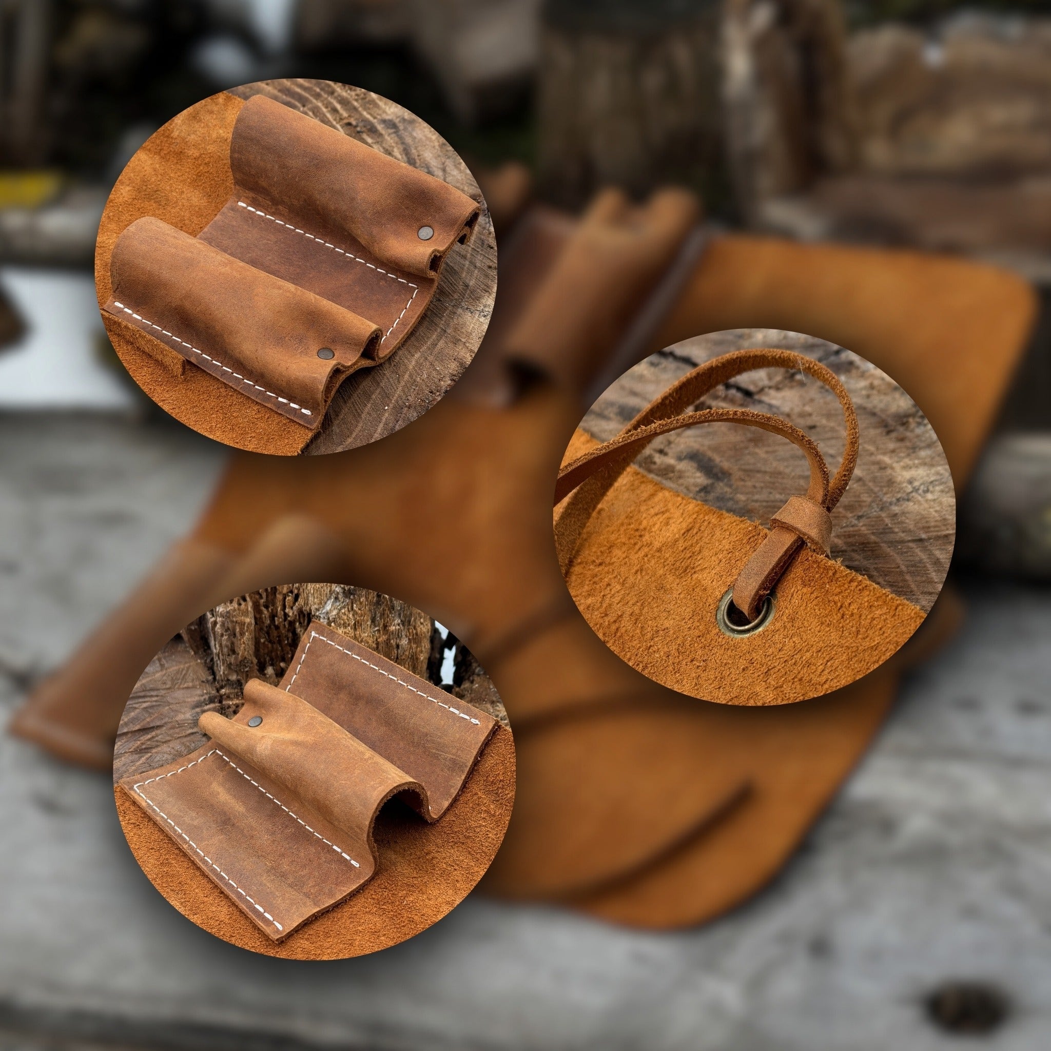 3 Pocket Leather Tool Roll - 7